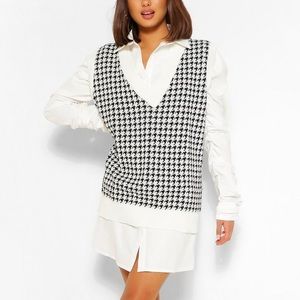 NWT Boohoo checkered sweater vest